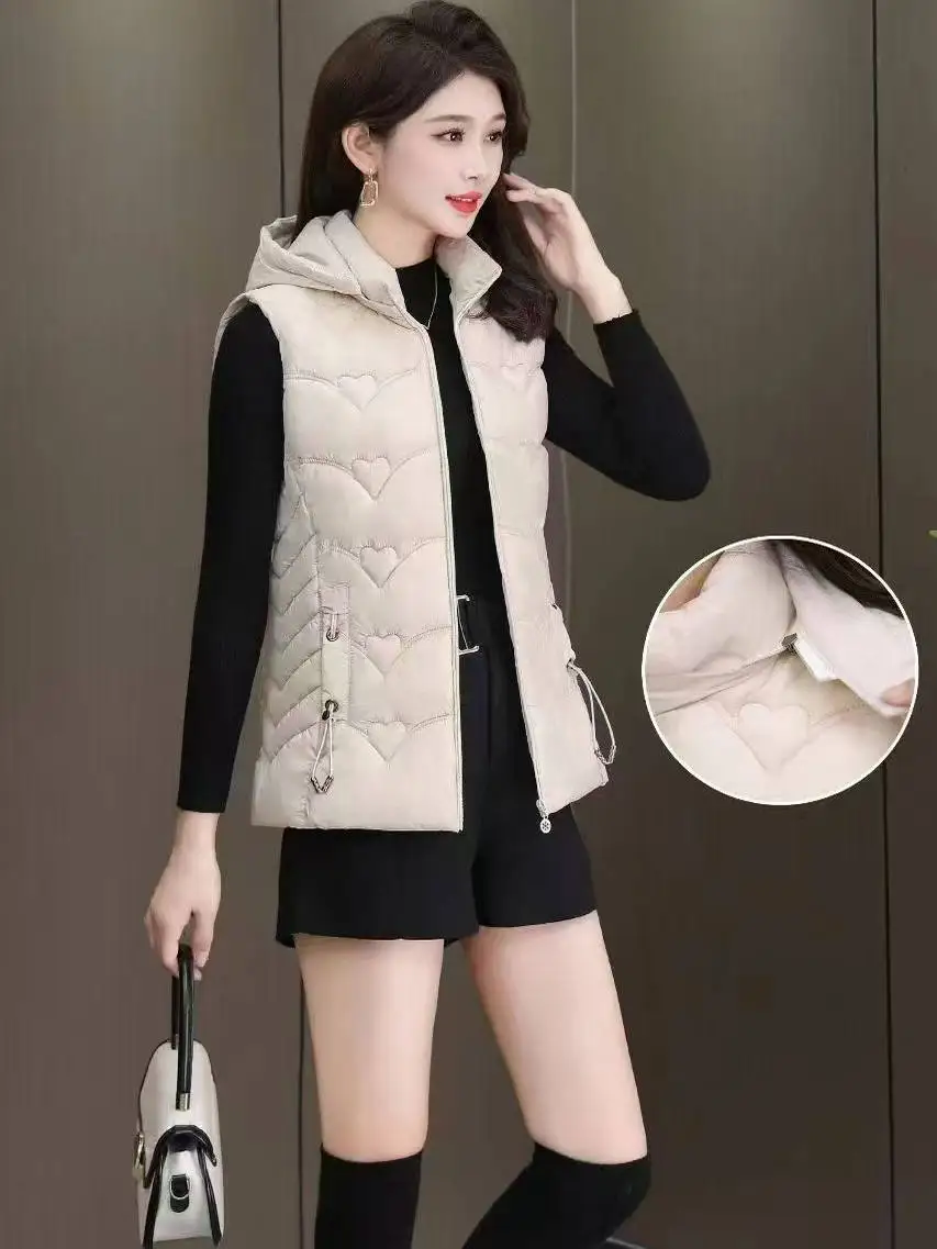 

Slimming ort down Cotton Vest Women's Faion Korean Sle Outerwear oulder Pad Jaet Thiened Winter Poly Cotton Blend