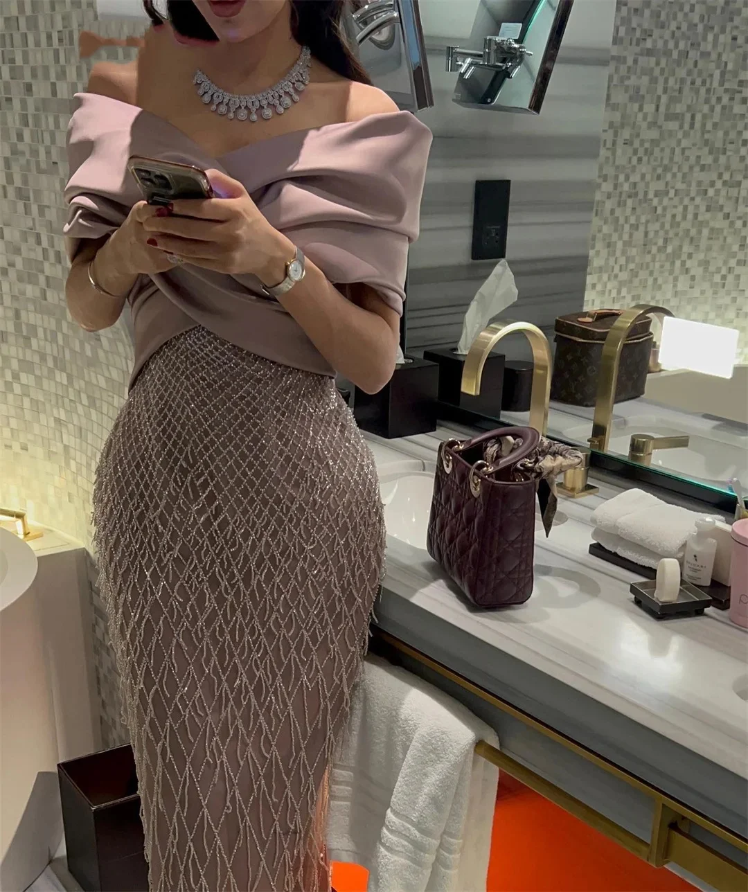 JDY Abito da sera da donna a sirena su misura con perline ricamate in pizzo Abito da sera da donna di lusso adatto per occasioni speciali