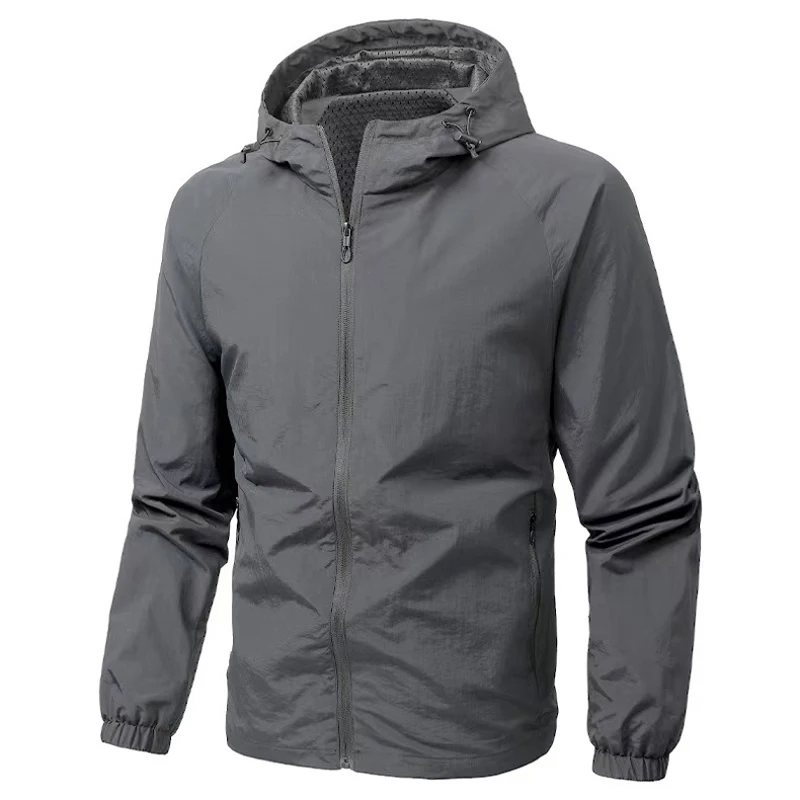 

Autumn Men's Sports Jackets Outdoor Men Quick Dry Waterproof Hooded Coats Men Hiking Breathable Windbreaker Zipper Jackets 5XL