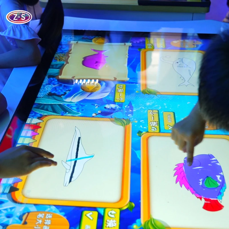 Children Immersive Interactive Alive Drawing Magic AR Painting Wall Projection Software Game System for Aquarium Playground