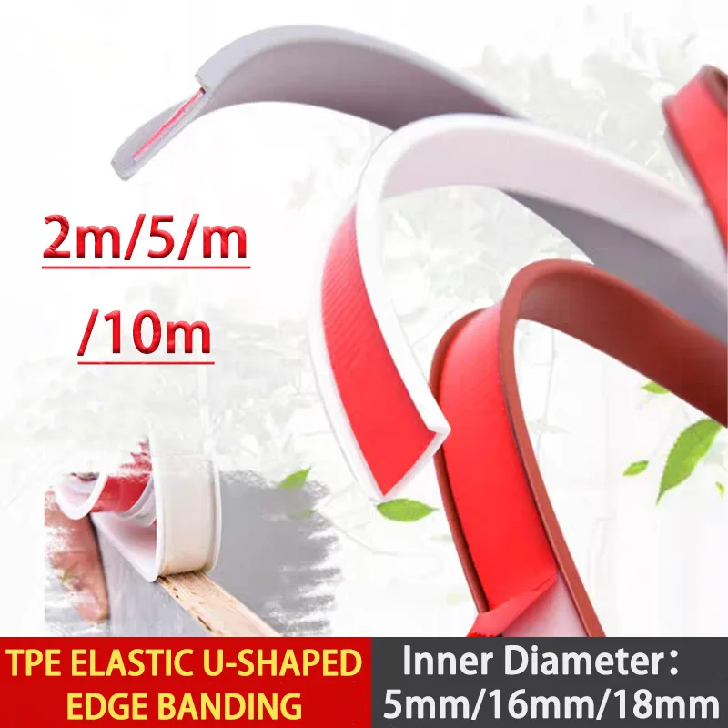U-Shaped Edge Banding Tape Wood Closet Decoration Tape Self-Adhesive Furniture Table Chair Edge Protector Anti-collision Tape 2M
