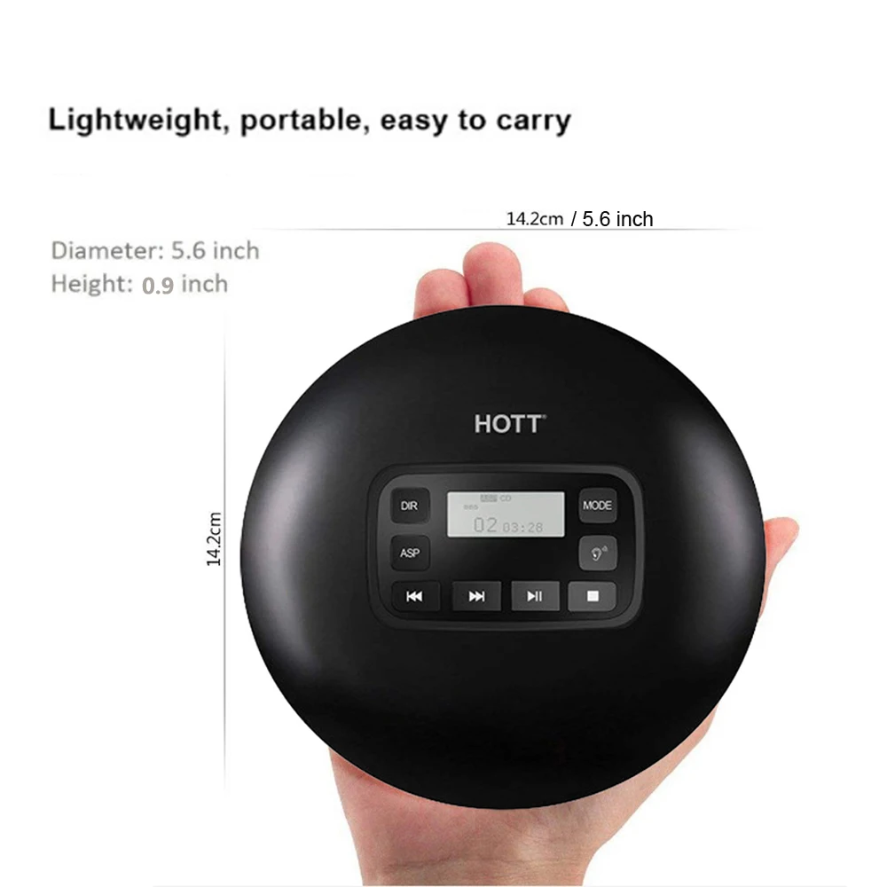 Imagem -02 - Hott 711t Draagbare Bluetooth Cd-speler Persoonlijke Encontrou Led cd Speler Encontrou Elektronische Jumper Bescherming à Prova de Choque Functio