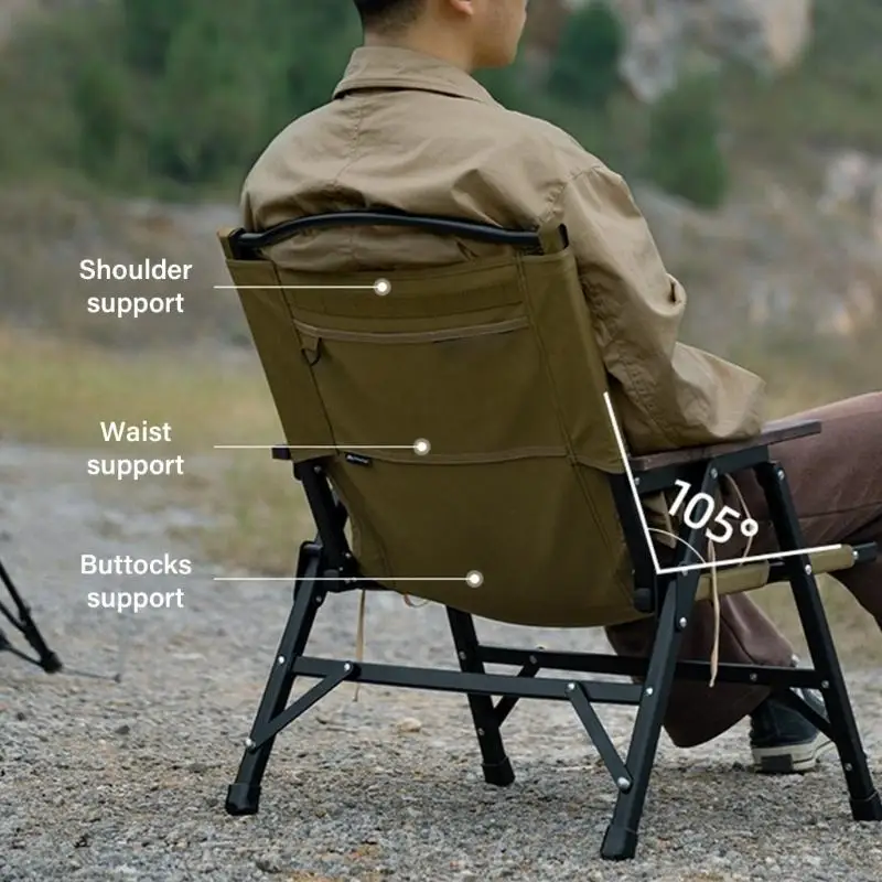 

Wooden Arm Chair for Outdoor Camping Fishing Heavy Duty Comfortable Detachable Chair Multifunction Fishing Chair 24BD