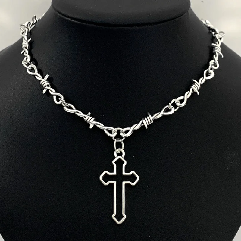 أوروبا والولايات المتحدة شخصية لف شوكة قلادة قلادة الرجال والنساء أسلوب فاسق مجوهرات الأزياء والاكسسوارات #4