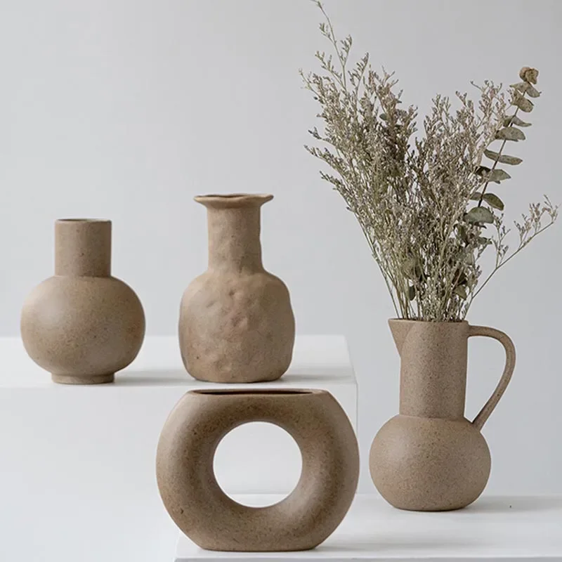 CAPIRON Ceramic Vase Nordic Multiple Styles Flower Container Decor for Living Room Home Decoration Office Balcony Interior