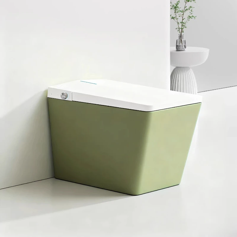 

French Retro Green Square Smart Toilet Household Automatic Integrated Color Toilet