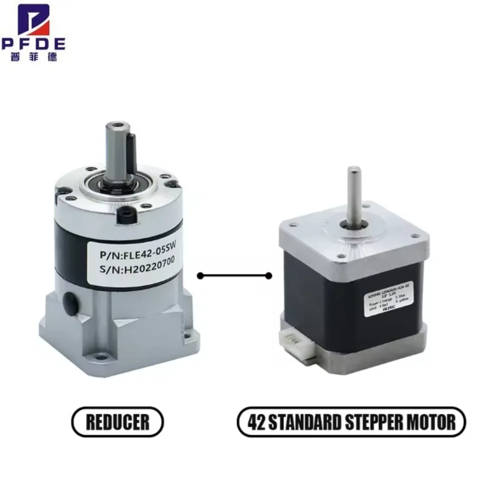 PFDE FLE42-SW High Precision Planetary Gear Box Reducer Fit Nema17 42 5mm Stepper Motor Ratio 4:1 5:1 10:1 20:1 50:1 For CNC
