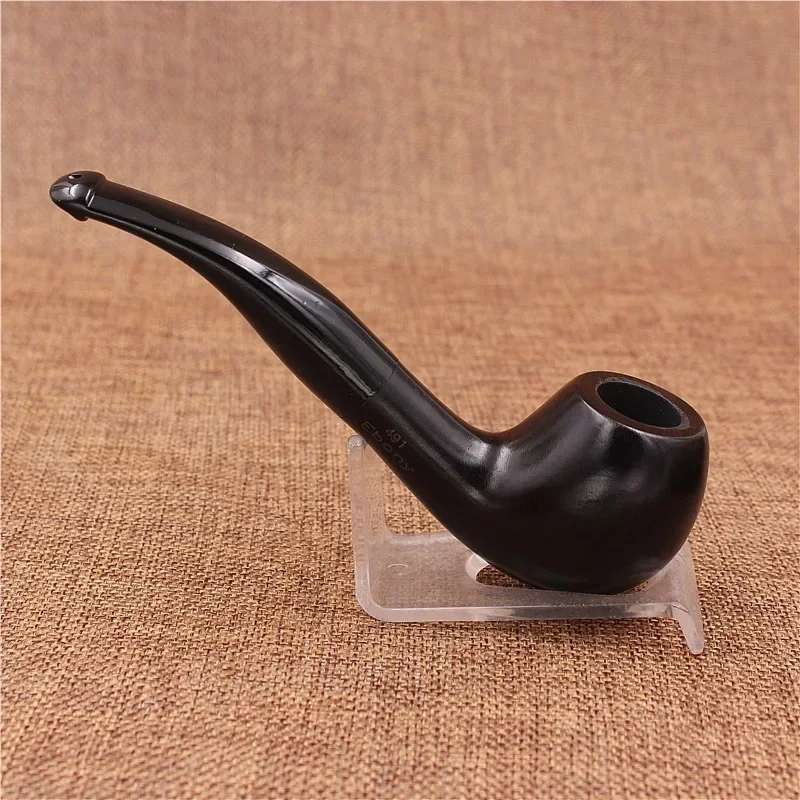 

Authentic Handmade Nature Ebony Wood Smoking Pipe Round Tobacco Wooden Smoke Pipe Gift