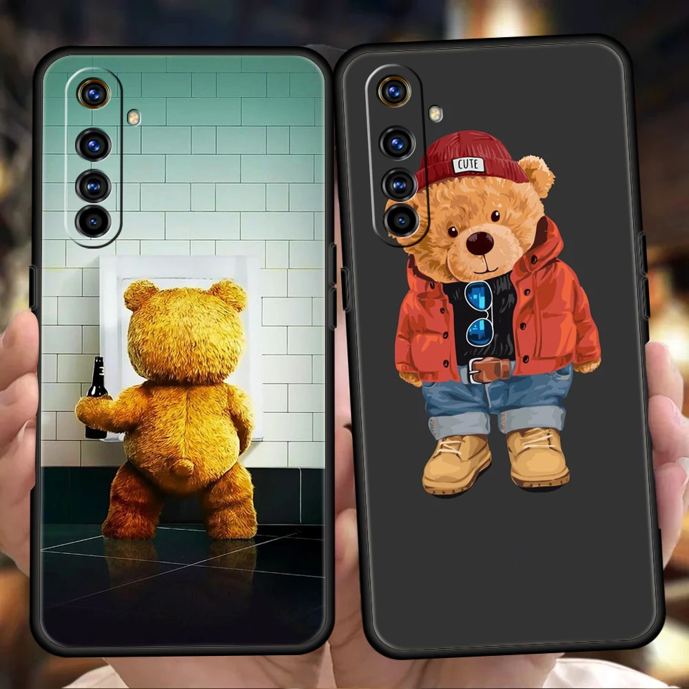 Cartoon Bear Soft Silicone For Realme 8i 9i 9 Pro Plus GT2 Pro C3 6 7 8 Pro C21 C11 C25 Pro 5G Shockproof Phone Cover Fundas Bag