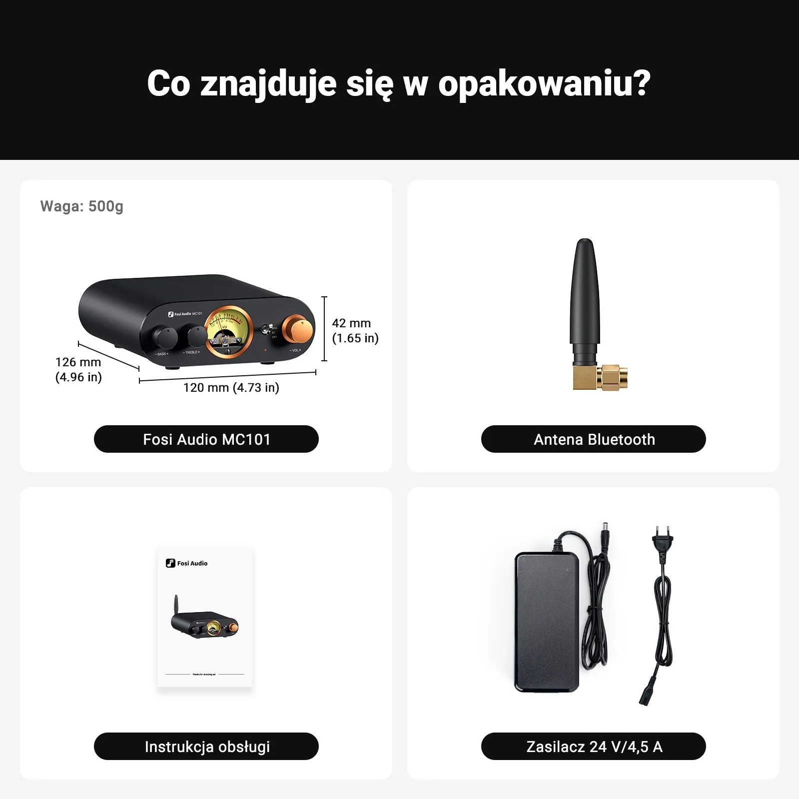 Fosi Audio Bluetooth HiFi Stereoversterker voor Home Audio MC101 Mini Amp met VU-meter 2-kanaals HiFi-ontvanger voor passieve luidsprekers