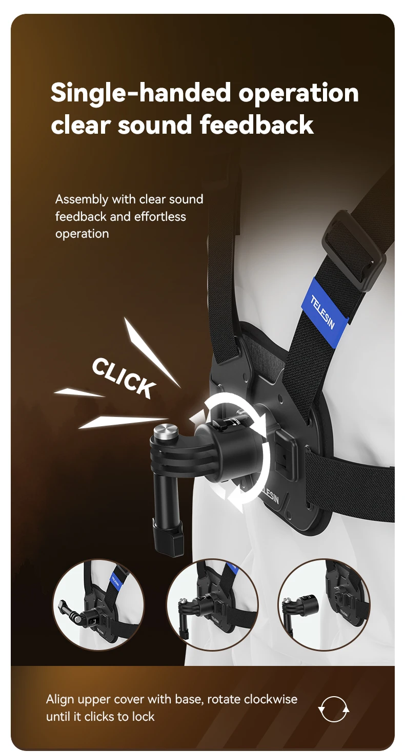Teinin Quick Release Brustgurt halterung für Gopro Hero 12 11 10 9 8 7 6 5 insta360 dji osmo Action Kamera Zubehör – Detail 5
