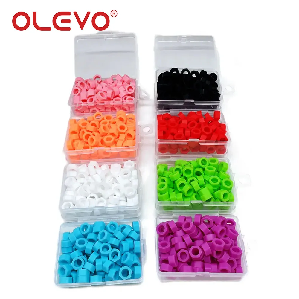 OLEVO 100 buah cincin kode warna silikon gigi, bahan identifikasi instrumen kedokteran gigi lingkaran odontologi