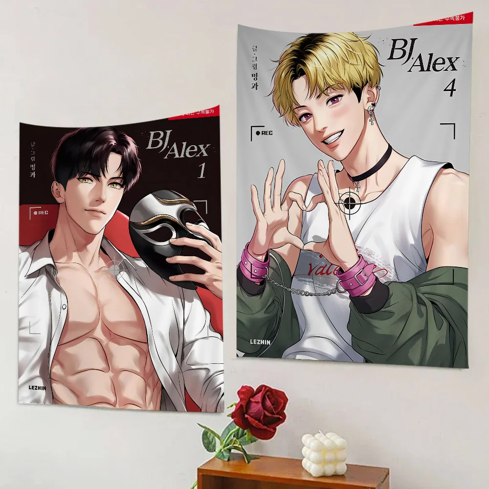 BJ Alex Boys Love Anime Tapestry Anime Tapestry Hanging Tarot Hippie Wall Rugs Dorm Wall Hanging Sheets