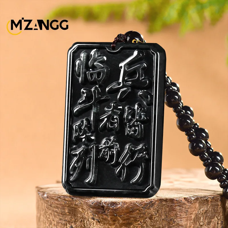 

Натуральный нефритовый кулон с девятизначной мантрой для даосских медитационных практик, роскошное ожерелье из нефрита типа «лед», унисекс, подарок