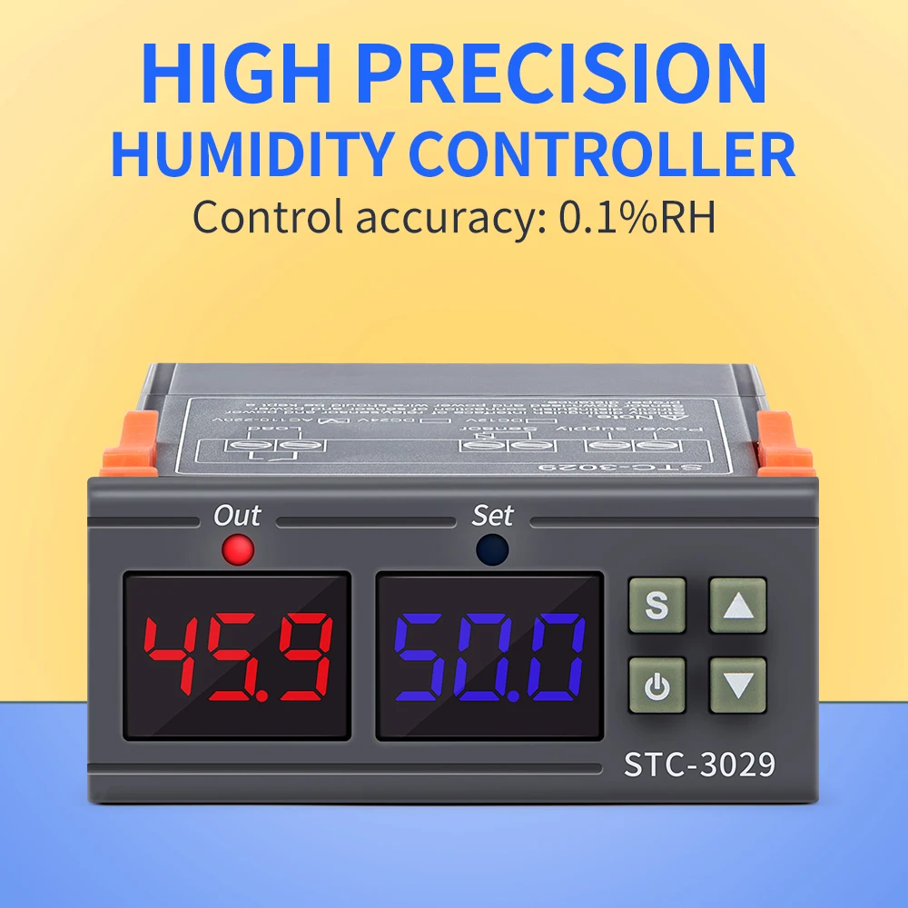 Digital Soil Moisture Controller 220V Soil Humidity Sensor Thermostat Temperature Humidity Incubator Controller STC-3029 3030