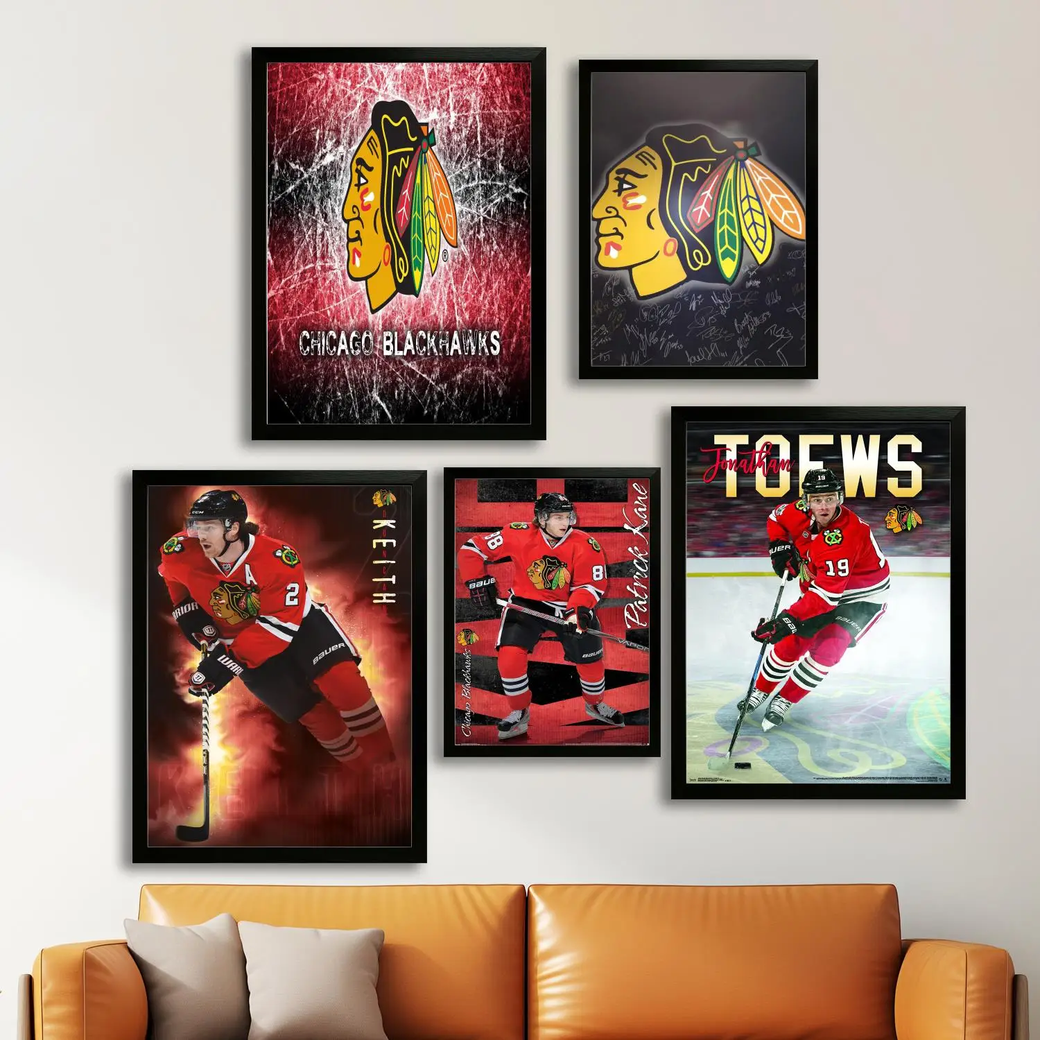 Blackhawks Mask Canvas Art Poster and Wall Art, Picture Print, Modern Family Bedroom Decor, Posters,Decorative painting