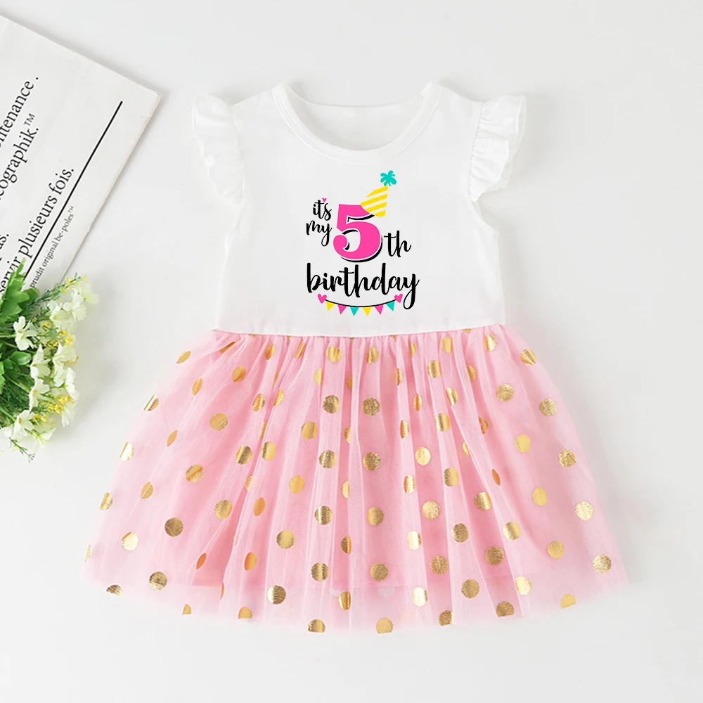 It Is My 1 2 3 4 5 Brithday Girl Short Sleeve Dresses Baptism Cake Dress Baby Girl Clothes Toddler Dresses Happy Birthday Gift