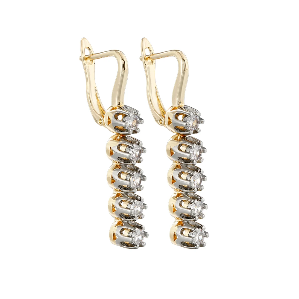 Lineares Set aus Zirkon-Ohrringen und -Ringen, 14K vergoldeter Modeschmuck, vielseitige Accessoires für den täglichen Arbeitsweg. – Detail 10