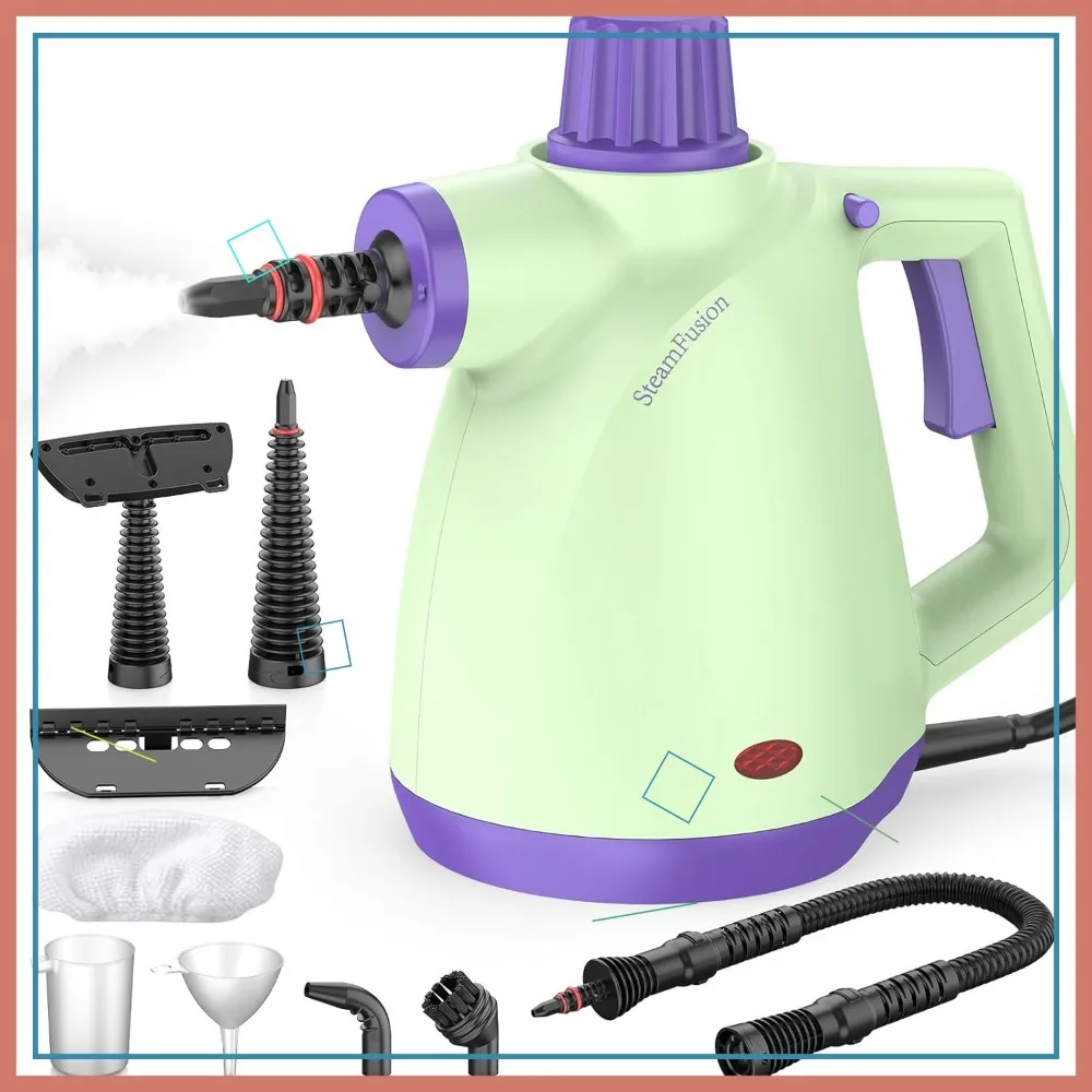 

1050W Steam Cleaner with 9 Accessories & Safety Lock, Quick Heating Handheld for Home, Car, Window, Bathroom