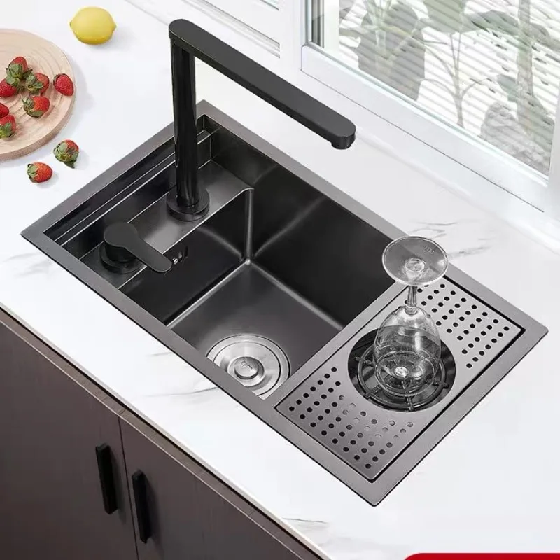 Concealed Cup Washer Sink 304 Stainless Steel Sink Coffee Shop Mini Single  Invisible