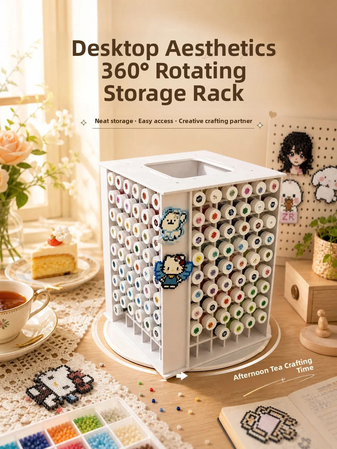 practical-desktop-bean-storage-box-30ml-bottle-jar-organizer-rotating-shelf-handy-bean-storage-rack-partitioned-sorting