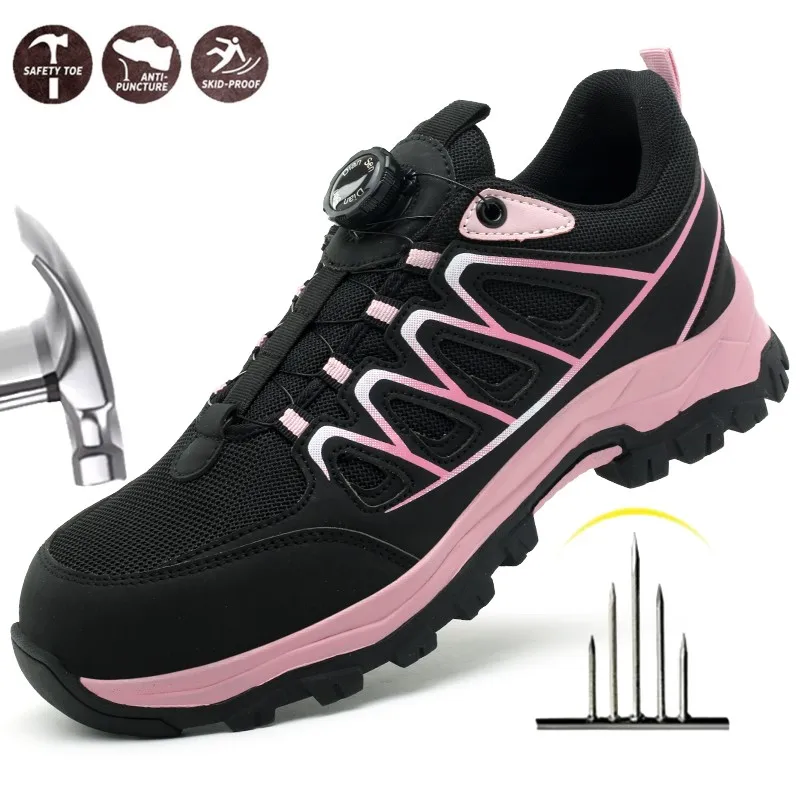

Steel Toe Anti-puncture Anti-smash Protection Safety Shoes Breathable Women Slip-resistant Indestructible Safety Shoes