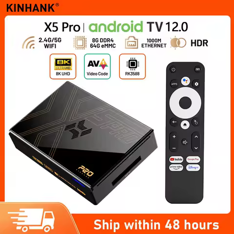 Kinhank X5 Pro Android TV 12.0 OS Box for 8K@60FPS 4K@120FPS with 8G+64G 2.4G&amp;5G Dual Wifi HD Gigabit interface Movie Player