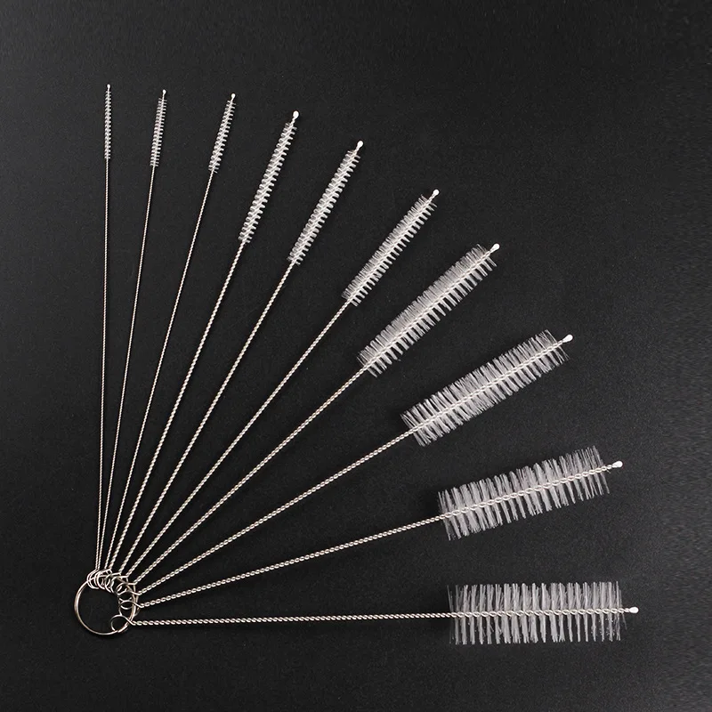 나일론 담배 파이프 클리너 브러시, 가정용 튜브 병 빨대 청소 브러시, 흡연 액세서리, 세트당 10 개