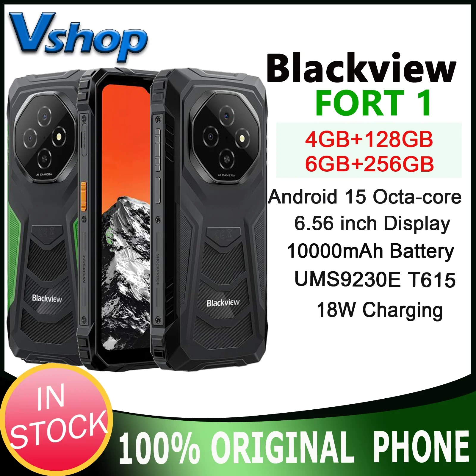 Blackview FORT 1 Rugged Phone 4GB+128GB 6GB+256GB 6.56 inch