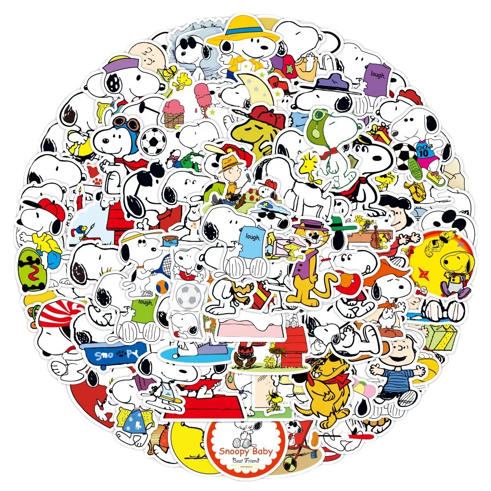 100 Stuks Snoopy Anime Stickers Cartoon Briefpapier Water Cup Koffer Telefoon Case Decoratie Stickers Geschenken Dagelijkse Decoraties