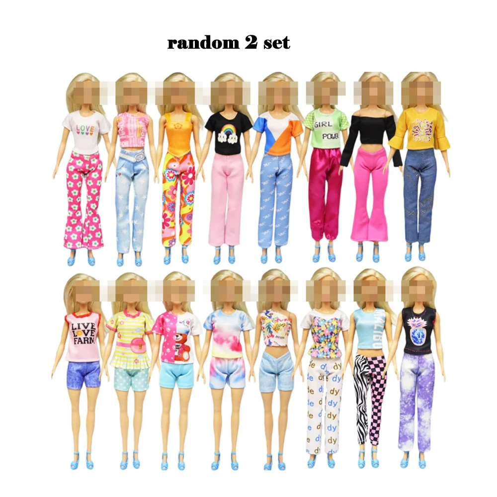 28 pcs Fashion Dolls Accessories random =1 Gown +3 Dress +2 Suit +2 Swimsuit +3 Glasses +10 Shoes +7 Hangers Clothes for Barbie