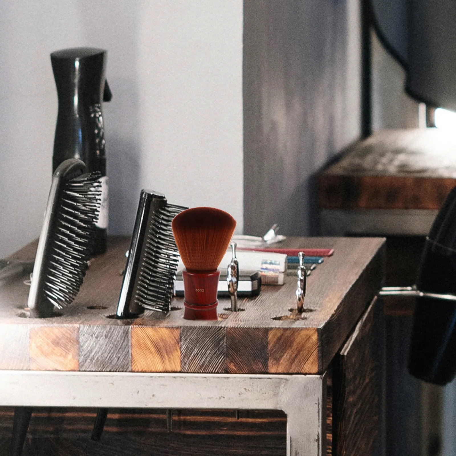 

Professional Hair Styling Grade Cutting Cleaning Tool Wooden Handle Skin Safe Eco Friendly Portable Hair Brush Brown