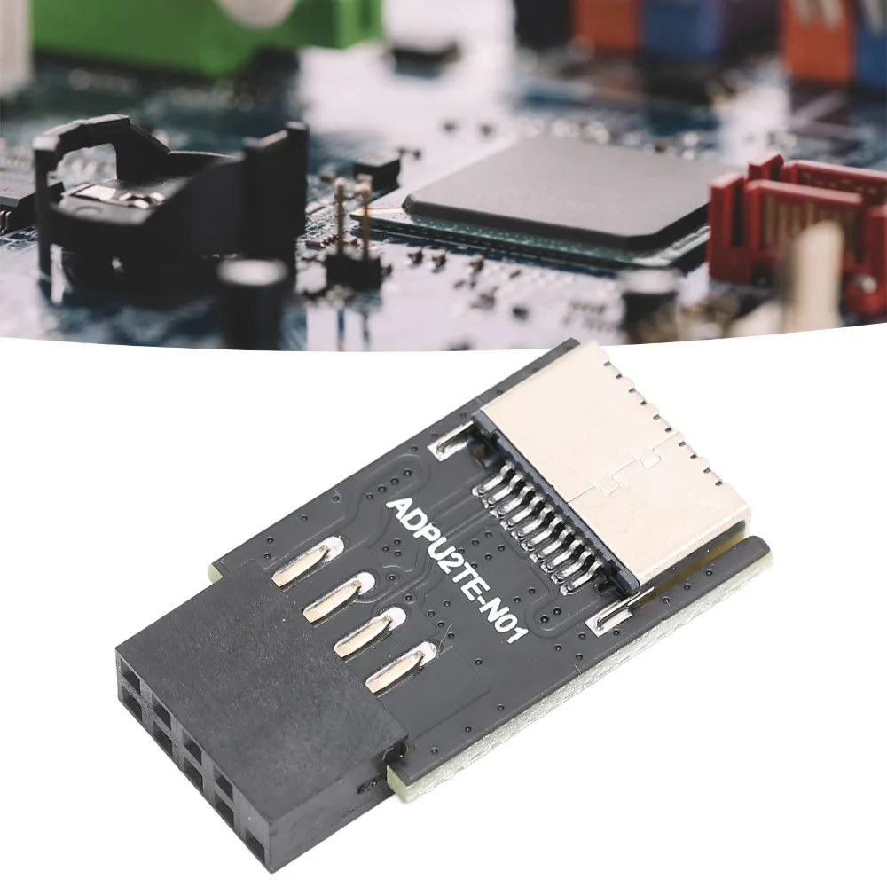 Fast Transfer USB2.0 to Type E Adapter Internal Header Black Front Type E Adapter Motherboard USB2.0 Adapter