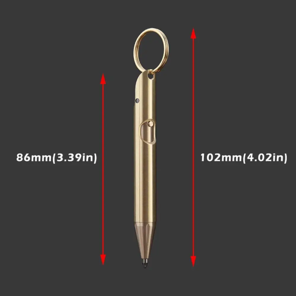 Multifunctional Brass Mini Ballpoint Pen with Keychain Portable Gel Pen Writing Pen Outdoor - view 6