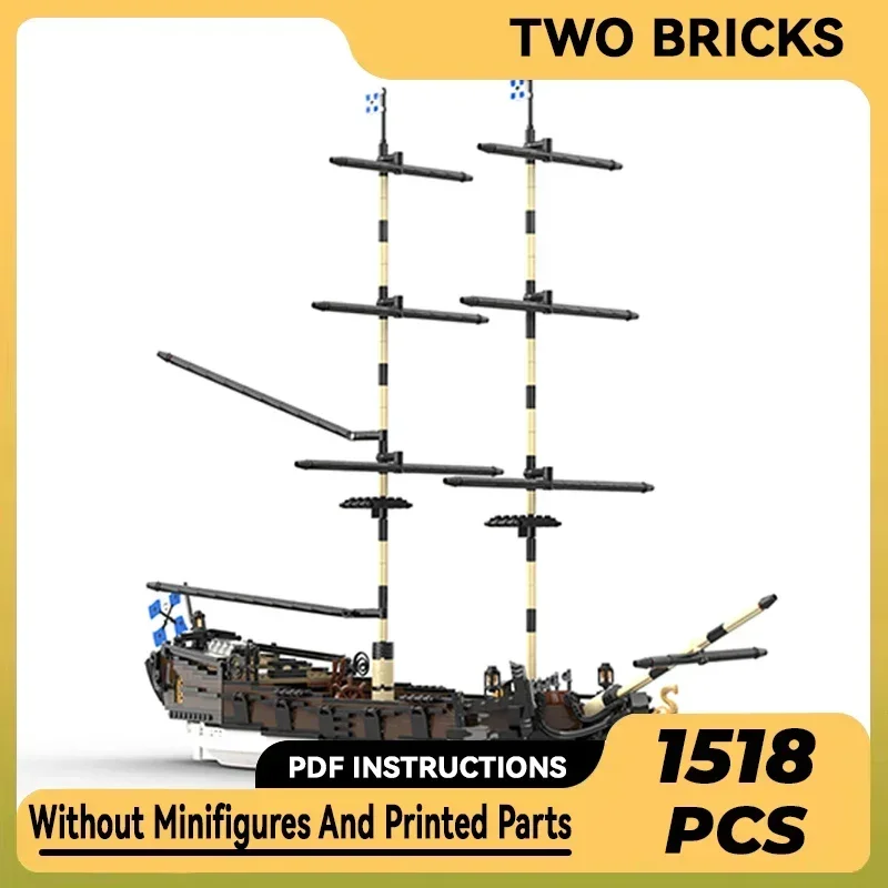 Pirate Ship Model Moc Building Bricks Bluecoat Battleship Technology Modular Blocks Gifts Christmas Toys DIY Sets Assembly