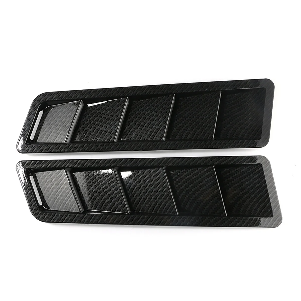 Car Hood Air Intake Scoop, Vent Louver Cooling Panel, Hood Air Intake Panel, ABS,17X5 Inches Carbon Fiber Black