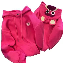 Lotso Kawaii maglione Y2k donna autunno inverno felpa con cappuccio in pile ragazze stile coreano Oversize manica lunga Casual Top femminile