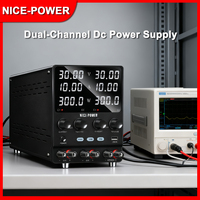 Dual-Channel DC Power Supply 30V 10A 300W Lab Adjustable Switching Power Source INDEP/SER/PAR Voltage Regulator Phone PC Repair
