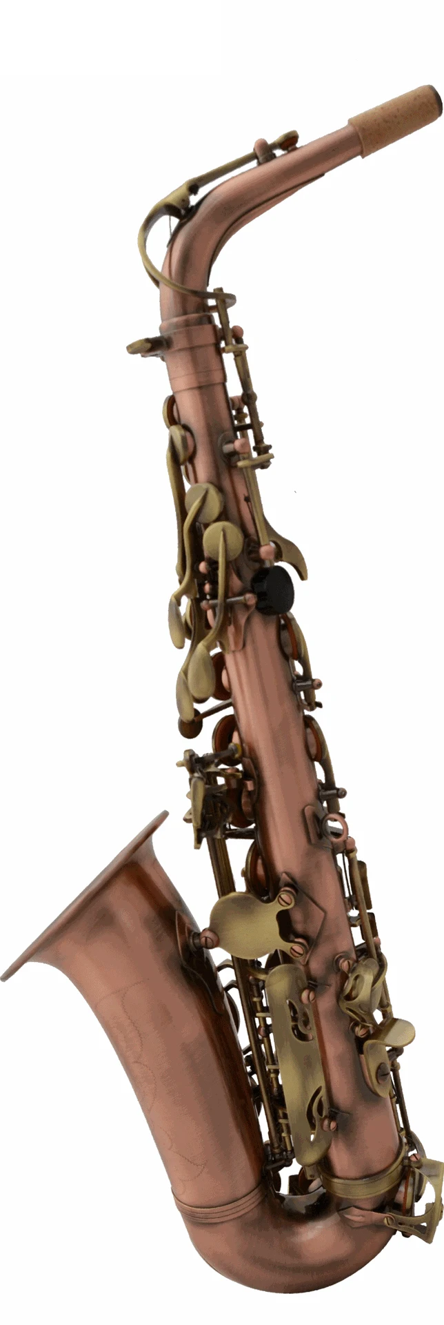 Advanced double-barreled alto Eb with red antique body and green antique keys Saxophone SAX