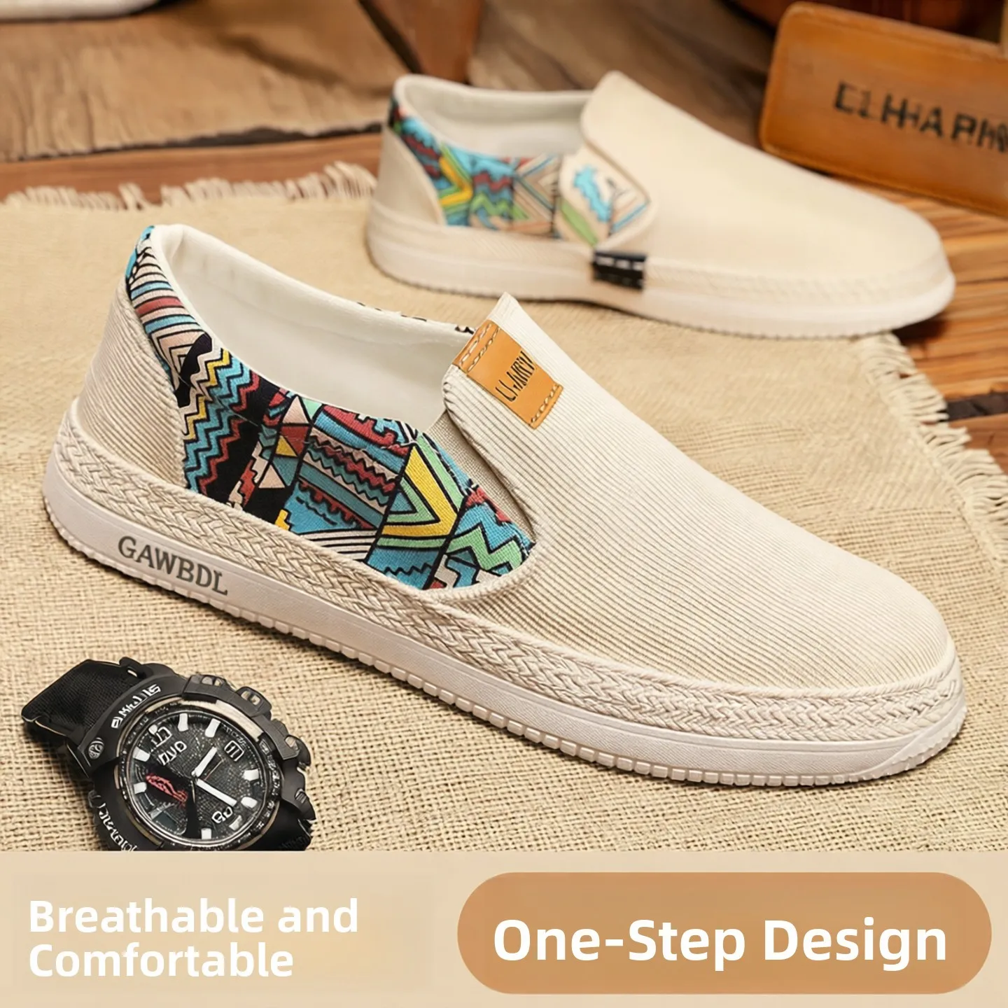 

Beijing Men's Canvas Shoes Breathable Low-Heel Round-Toe Flat Rubber Sole Sports Casual Thousand-Layer Bottom Fisherman's Sli...