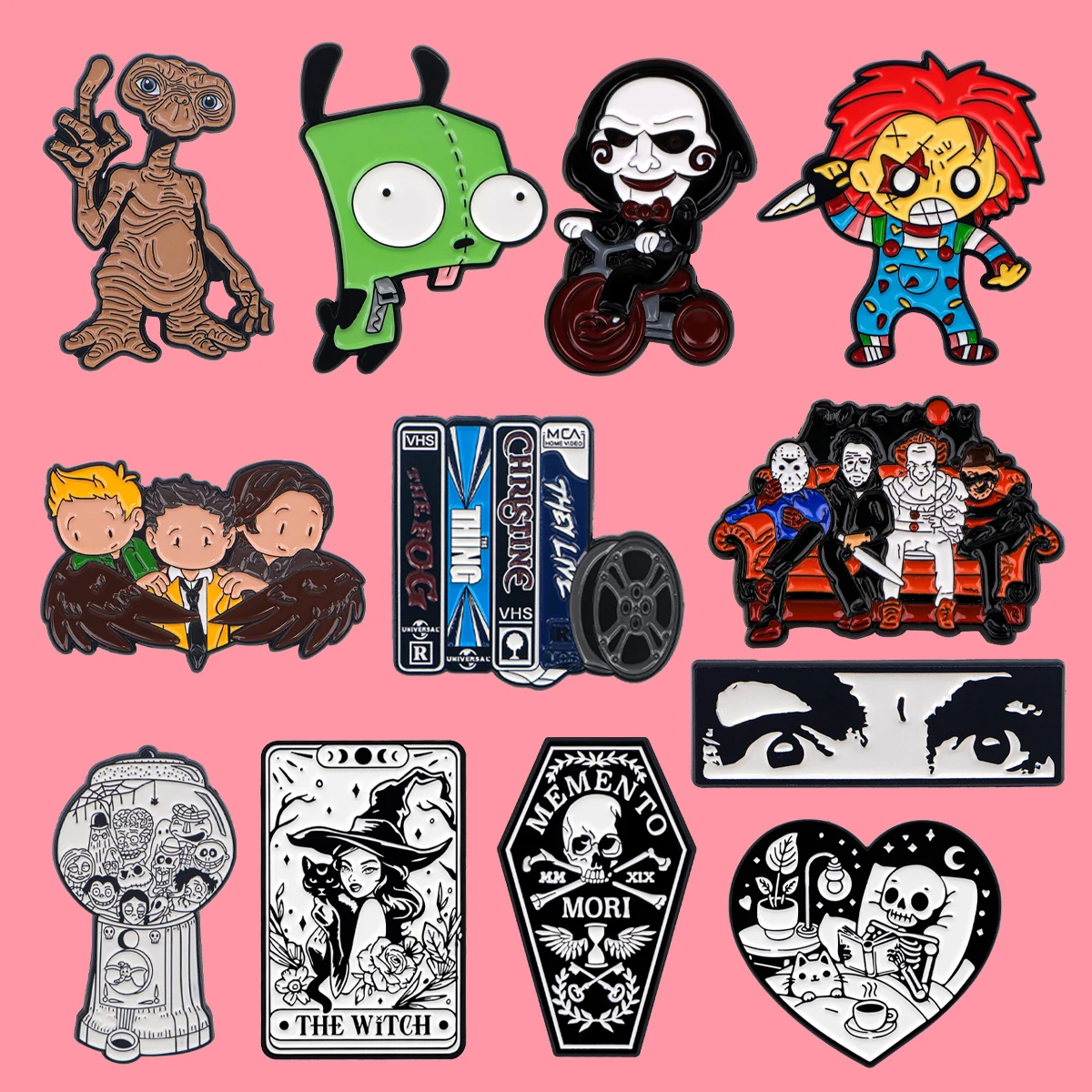 Halloween-Skelett-Anstecknadel, dunkler Schmetterling, Abzeichen, Broschen für Kleidung, Emaille-Anstecknadel, Damenabzeichen, Schmuck, Accessoires, Geschenke für Kinder