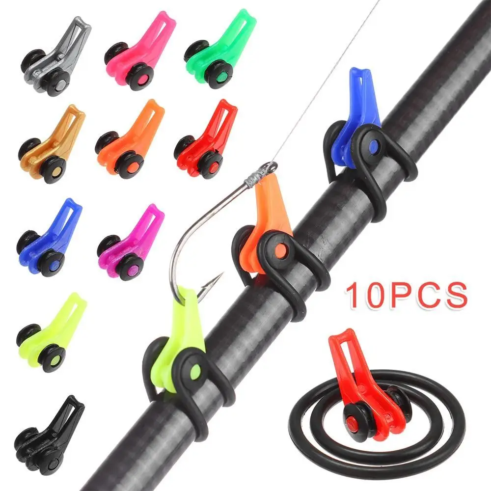 10 Colors Fishing Hook Secure Keep Portable Plastic Rubber For Fishing Rod Tool Angling Supply Fish Tackle Accessory Bait Holder