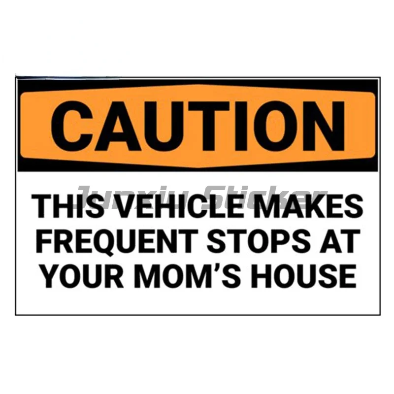 Warning Sign Funny Caution Car Sticker for This Vehicle Makes Frequent Stops At Your Moms House Spoof Decal Funny Car Styling