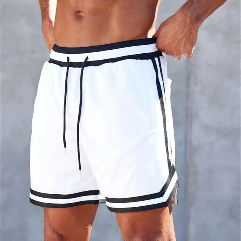 Men\'s double-decker Sports Shorts Mesh Quick Dry Loose Training Shorts men new Summer Fitness Joggers Casual Breathable Shorts