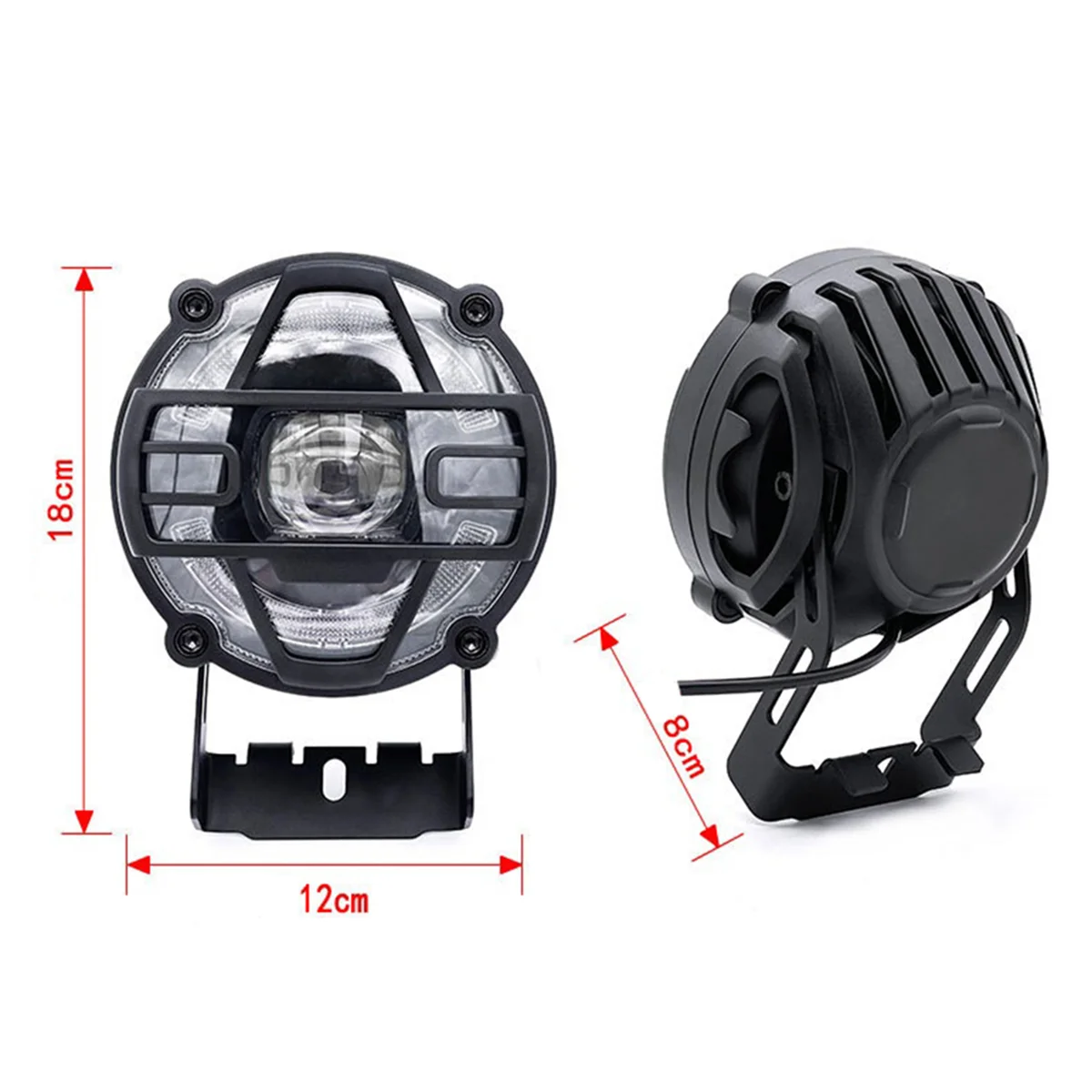 E-Bike Headlights 36V 48V Electric Bicycle Horn Light Waterproof Aluminium Alloy Light Night Riding Front Headlight