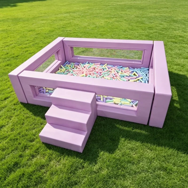 JINLI TOYS OCEANCommercial purple Clear Window Soft Play Ball Pit with Sprinkle Indoor Play Equipment for Event Party Rental