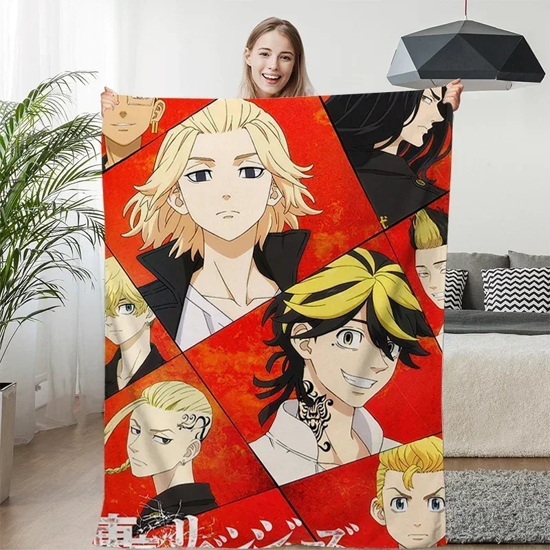 Sofa Blankets for Winter Tokyo A-Revengers Camping King Size Warm Bed Fleece  Anime Fluffy Soft Blanket Microfiber Bedding