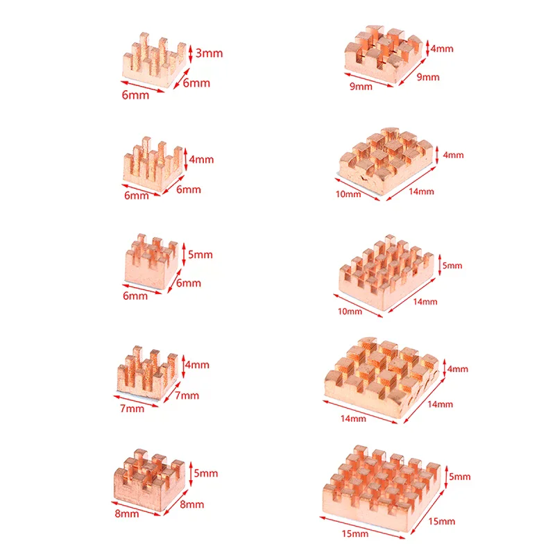 

1Pc All Pure Copper Pin Fins Heatsink Cooler With Thermal Tape for Laptop GPU CPU VGA Chip Computer Component Heat Dissipation