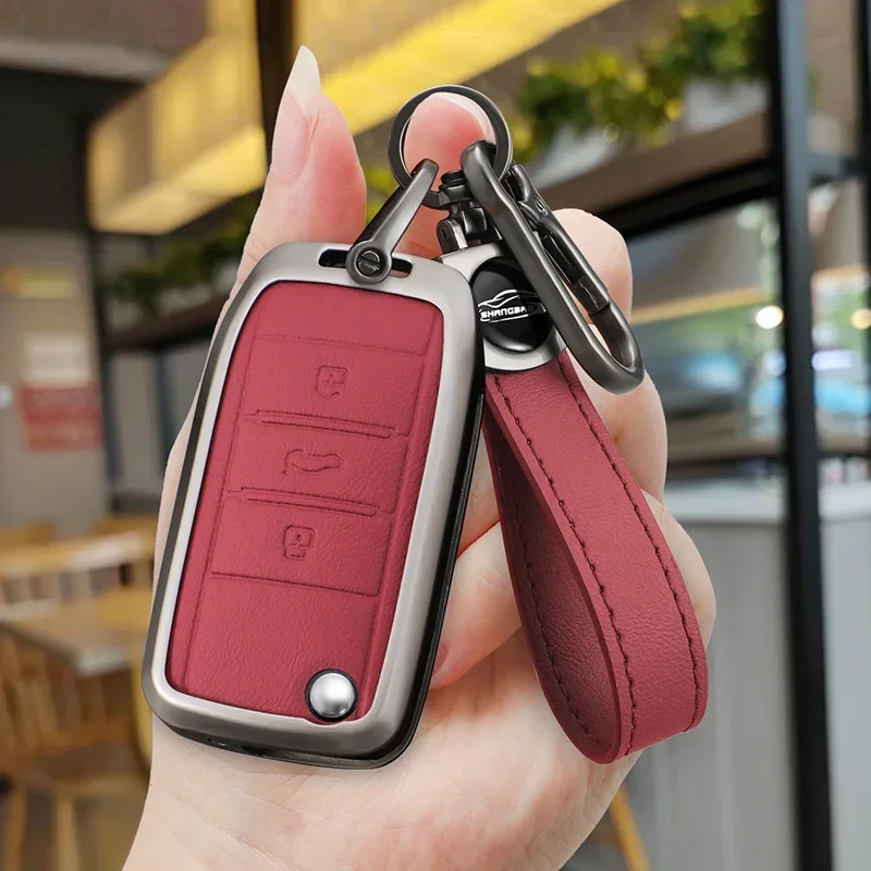 

Zinc Alloy Leather Car Key Case Cover For Roewe RX5 MG3 MG5 MG6 MG7 MG ZS GT GS 350 360 750 W5 Accessories Car-Styling Keychain