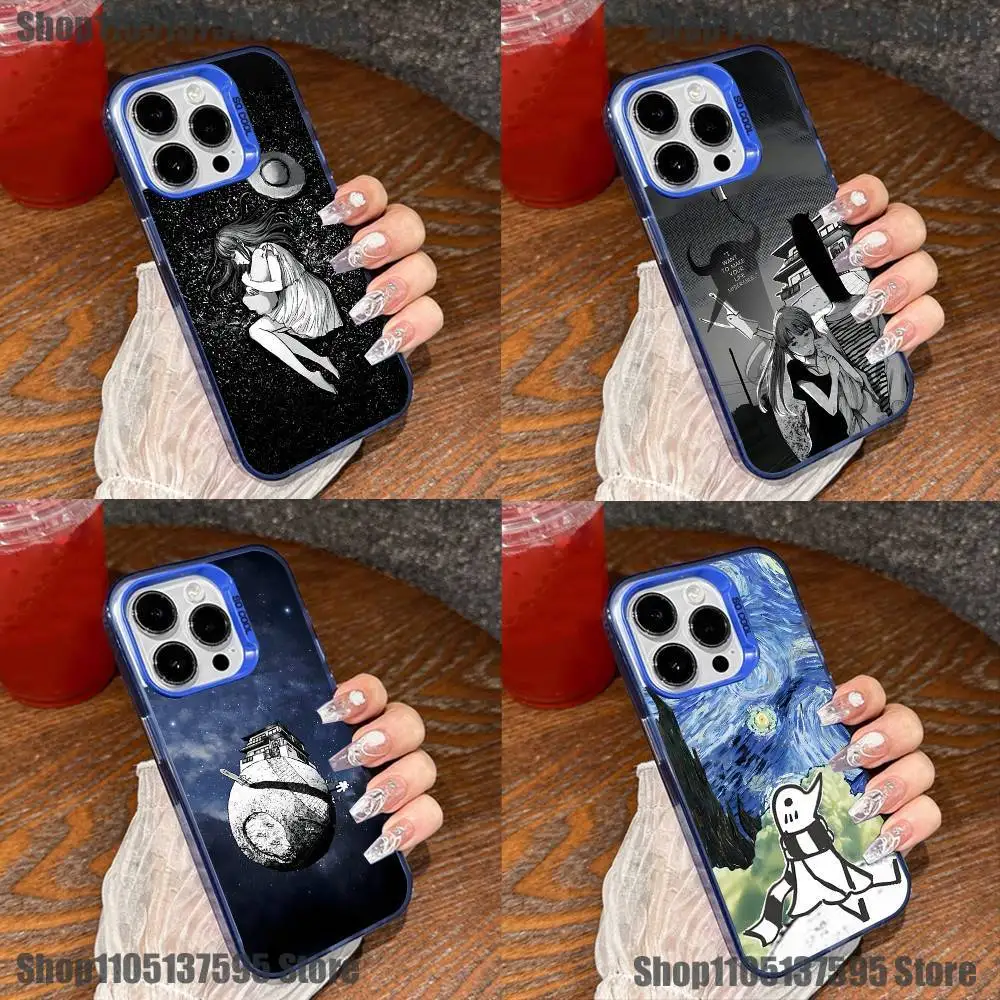 

G-Goodnight P-Punpun Phone Case For iPhone 17,16,15,14,13,12,11,Mini,Pro,E,SE4,XS,MAX Blue Candy Matte Cover